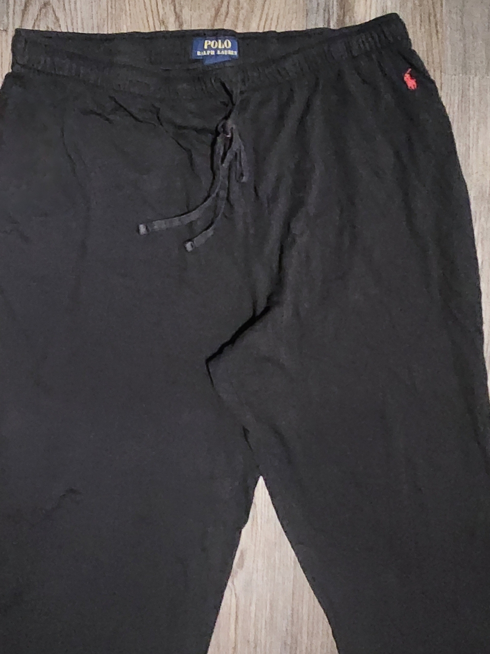 Polo by Ralph Lauren Men’s Black Jogger Sweatpants with Red Polo Pony